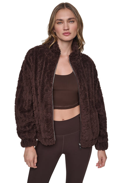 DKNY CABLE SHERPA FULL ZIP JACKET