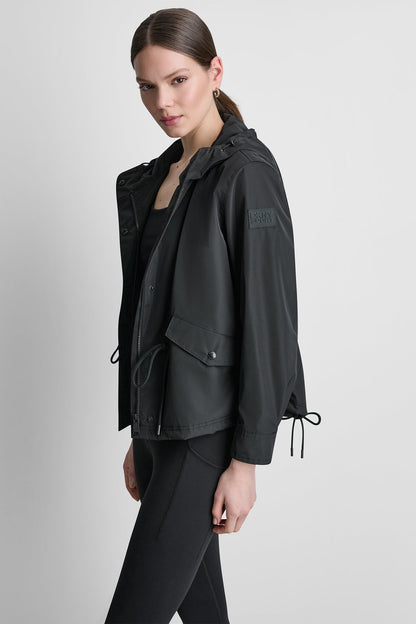DKNY HIGH-LOW CROPPED JACKET