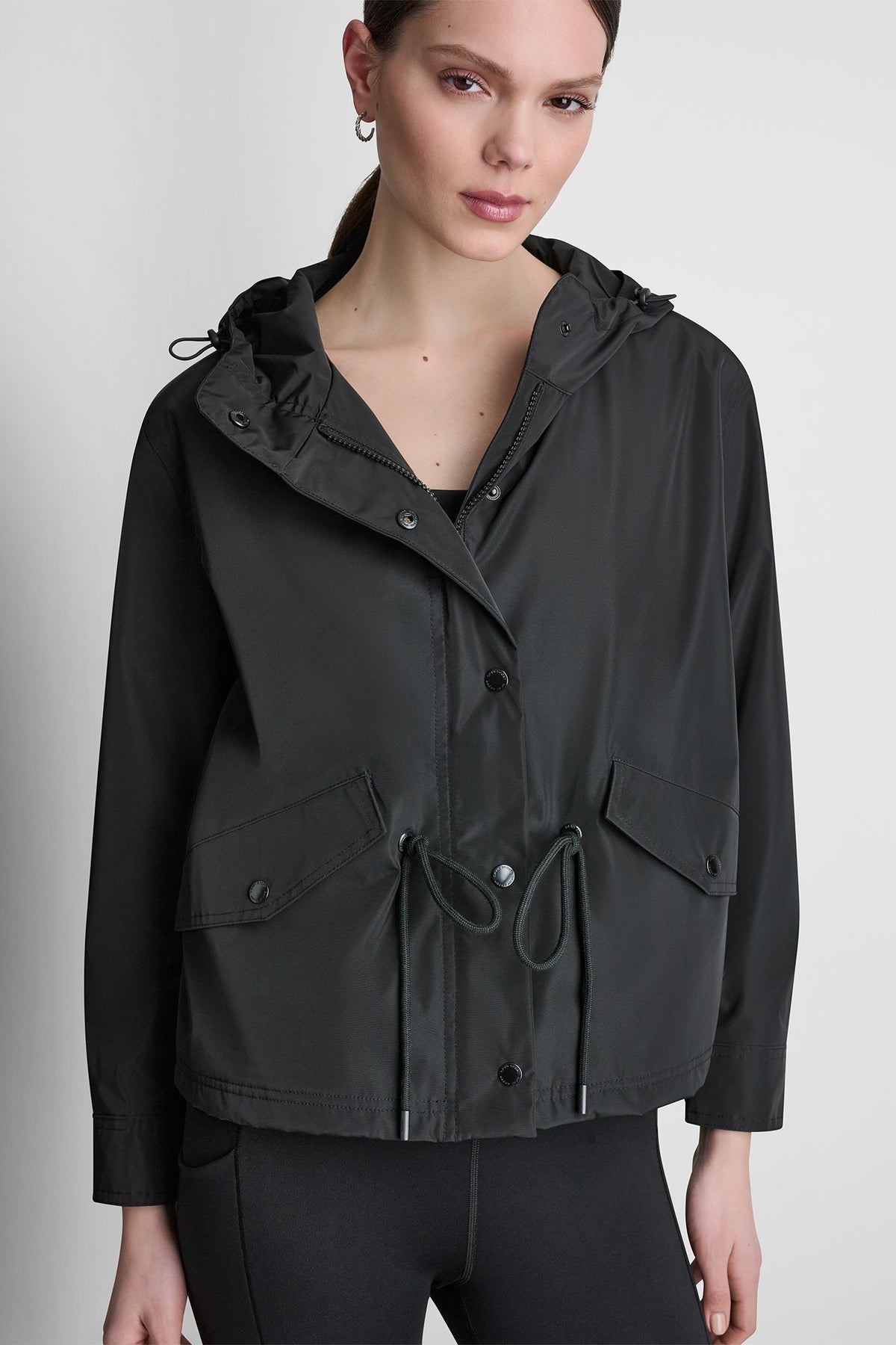 DKNY HIGH-LOW CROPPED JACKET