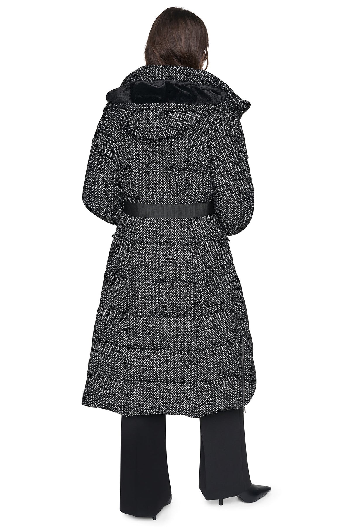 DKNY MAXI PUFFER WITH BELT
