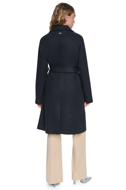 DKNY DOUBLE BREASTED WRAP COAT