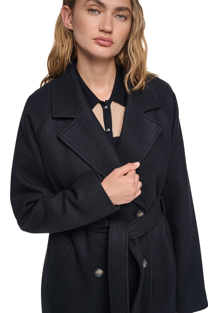 DKNY DOUBLE BREASTED WRAP COAT