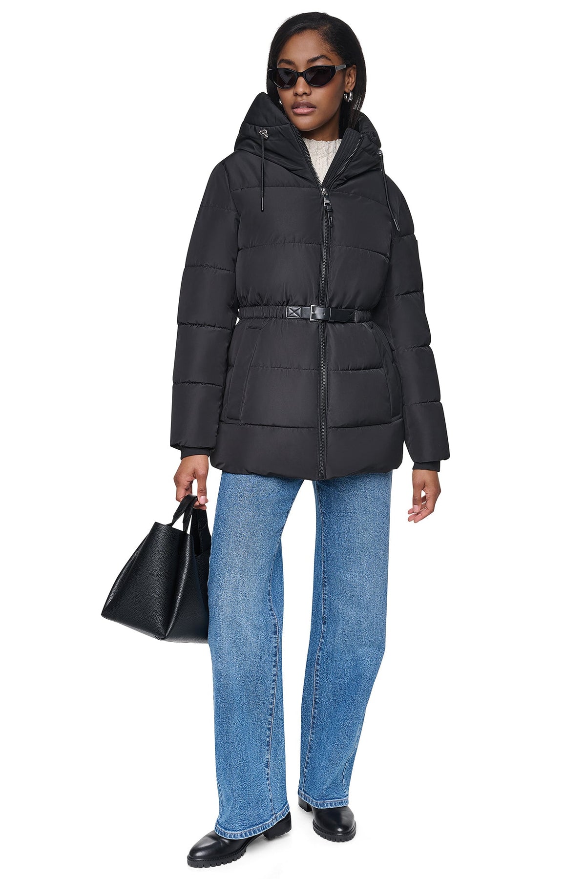 DKNY BELTED PUFFER