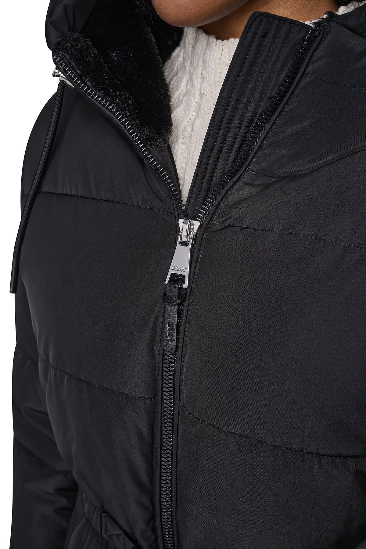 DKNY BELTED PUFFER