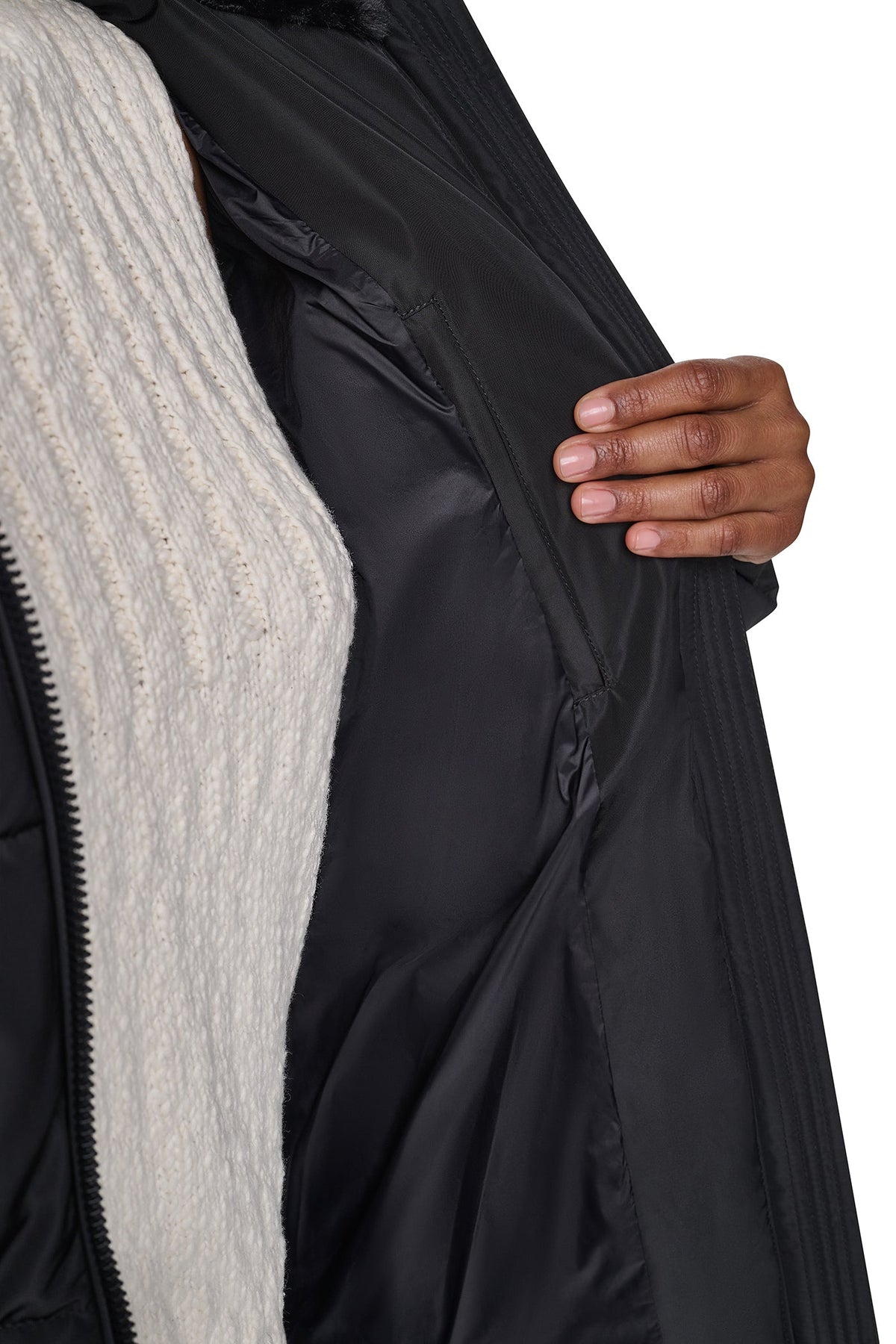 DKNY BELTED PUFFER