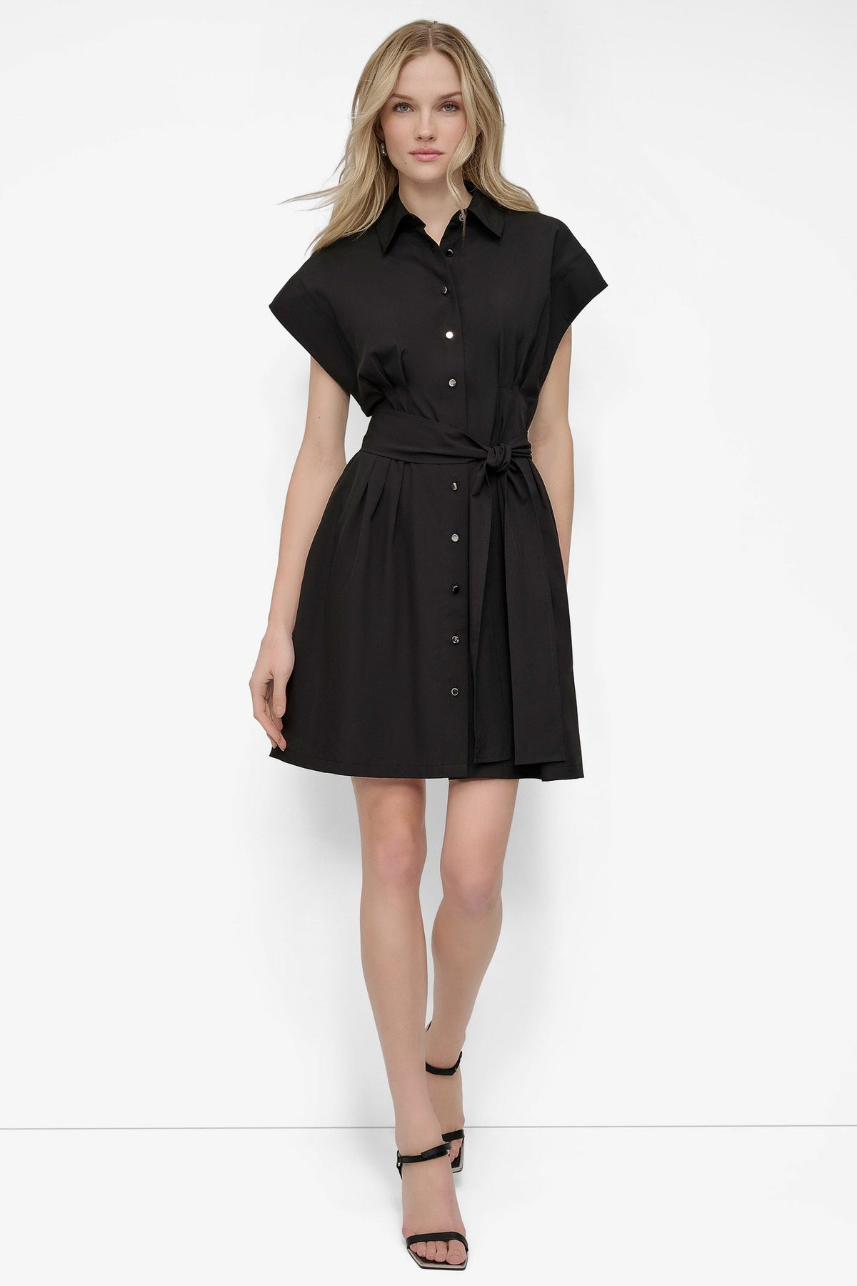 DKNY TIE WAIST COMMUTER DRESS