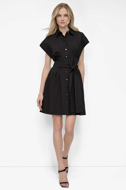 DKNY TIE WAIST COMMUTER DRESS