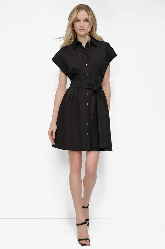 DKNY TIE WAIST COMMUTER DRESS