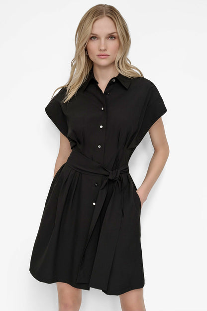 DKNY TIE WAIST COMMUTER DRESS