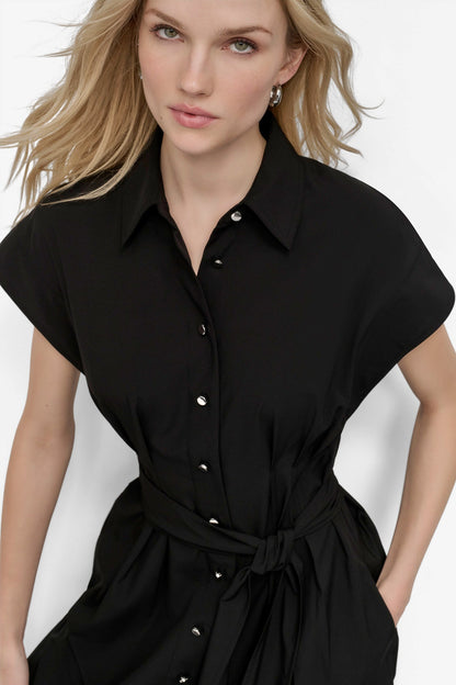 DKNY TIE WAIST COMMUTER DRESS