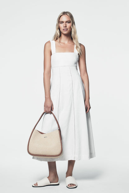 DKNY SEAMED TANK DRESS WITH TIE BACK