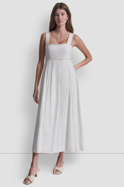 DKNY SEAMED TANK DRESS WITH TIE BACK