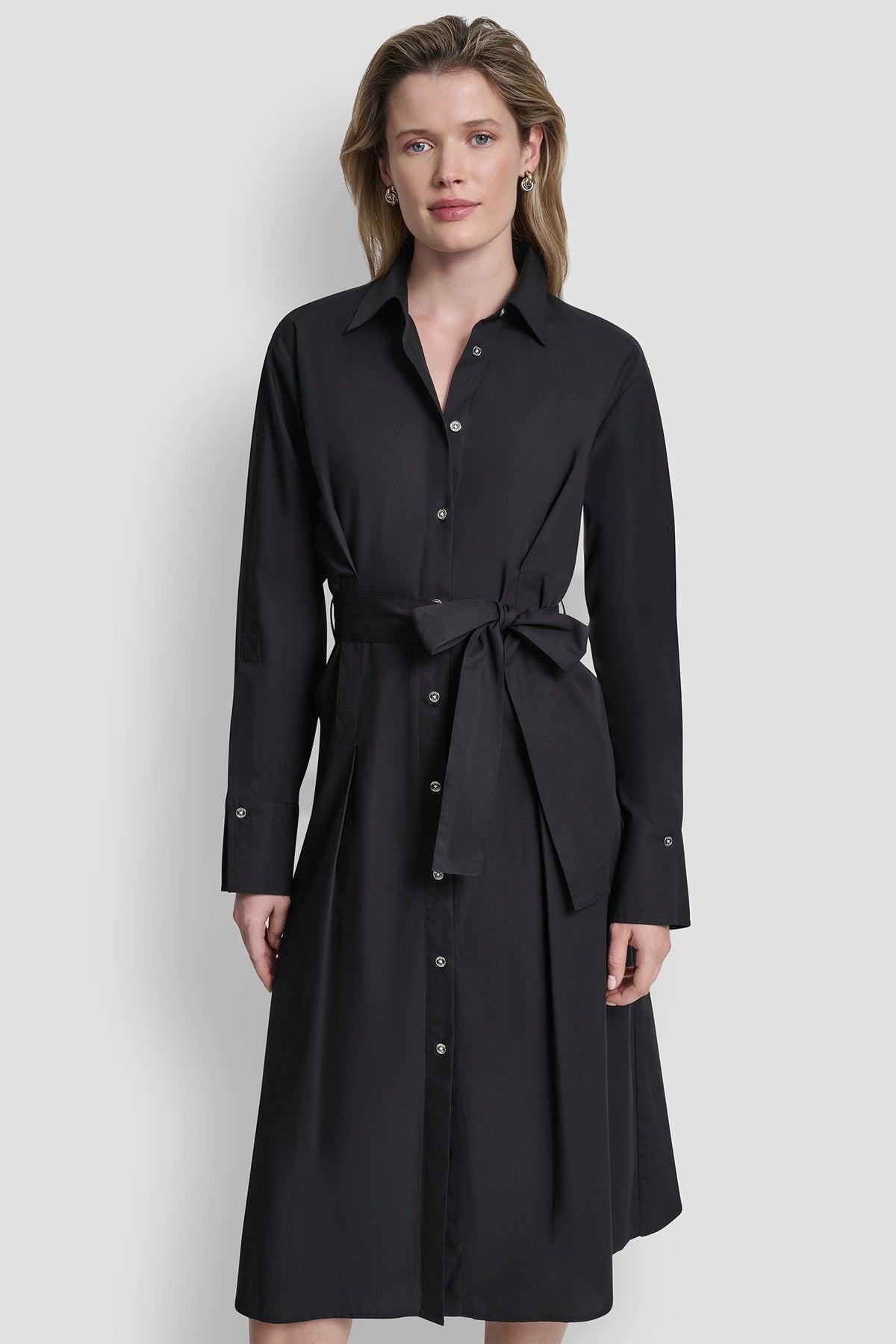 DKNY BUTTON DOWN MIDI SHIRT DRESS