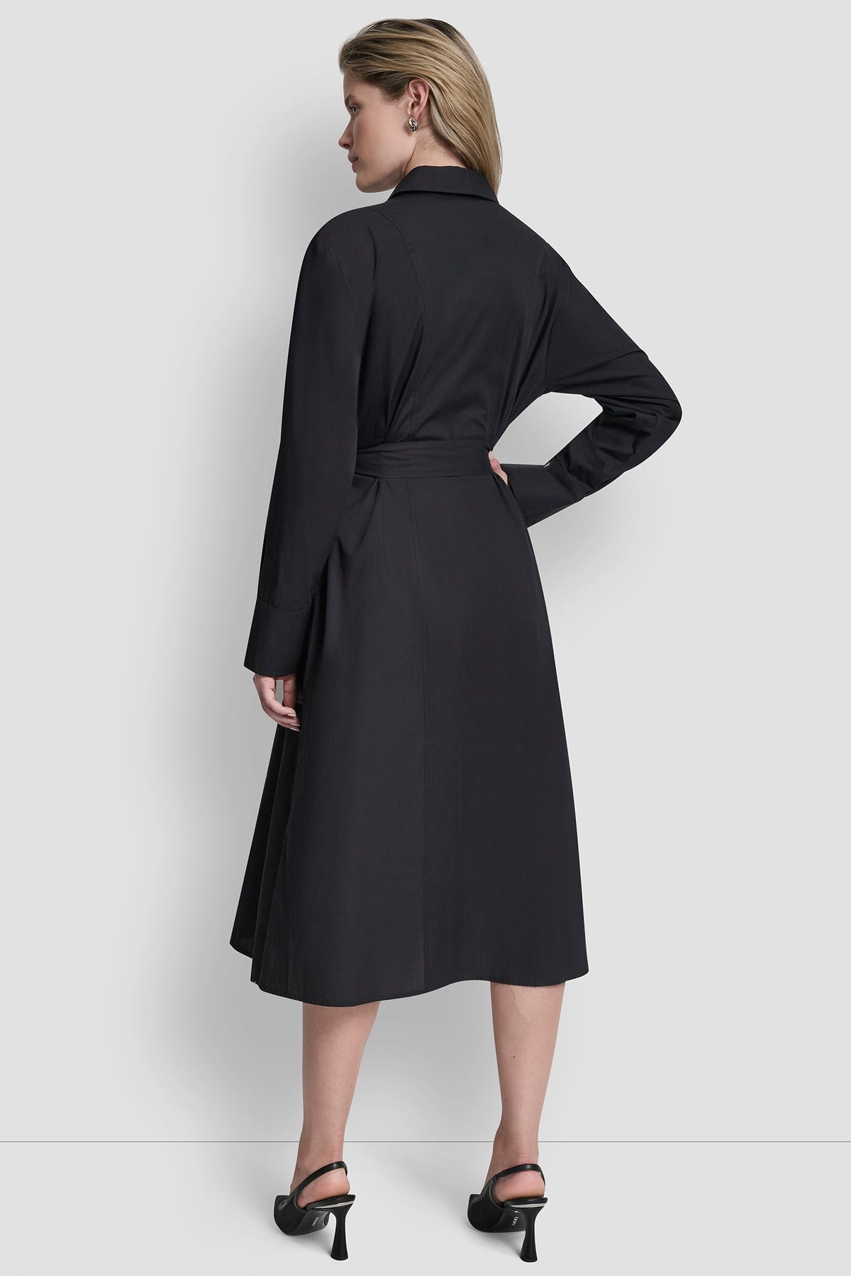 DKNY BUTTON DOWN MIDI SHIRT DRESS