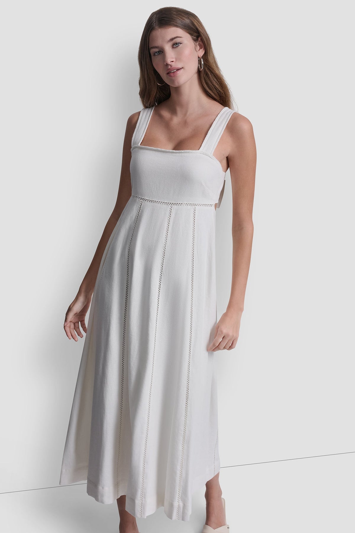 DKNY SEAMED TANK DRESS WITH TIE BACK
