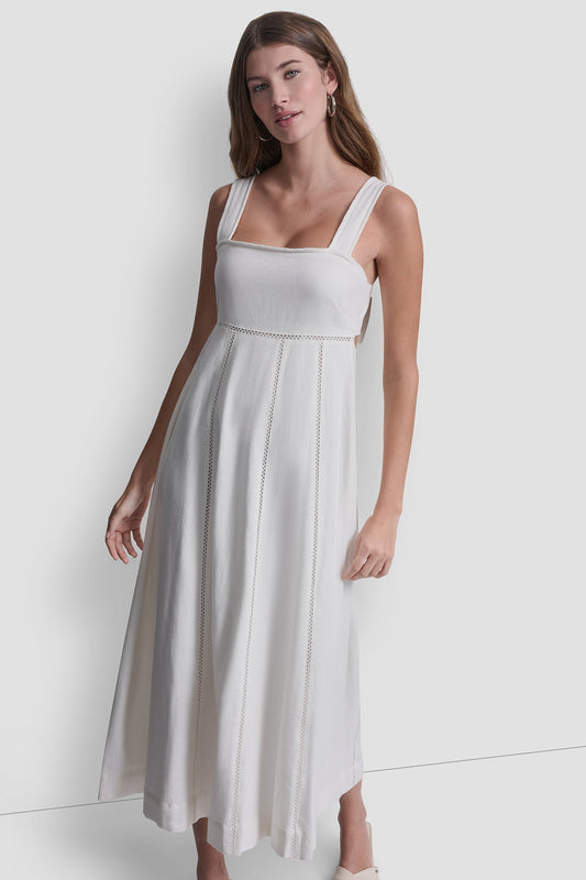 DKNY SEAMED TANK DRESS WITH TIE BACK