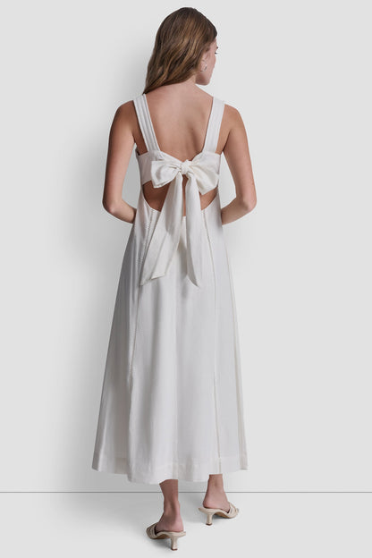 DKNY SEAMED TANK DRESS WITH TIE BACK