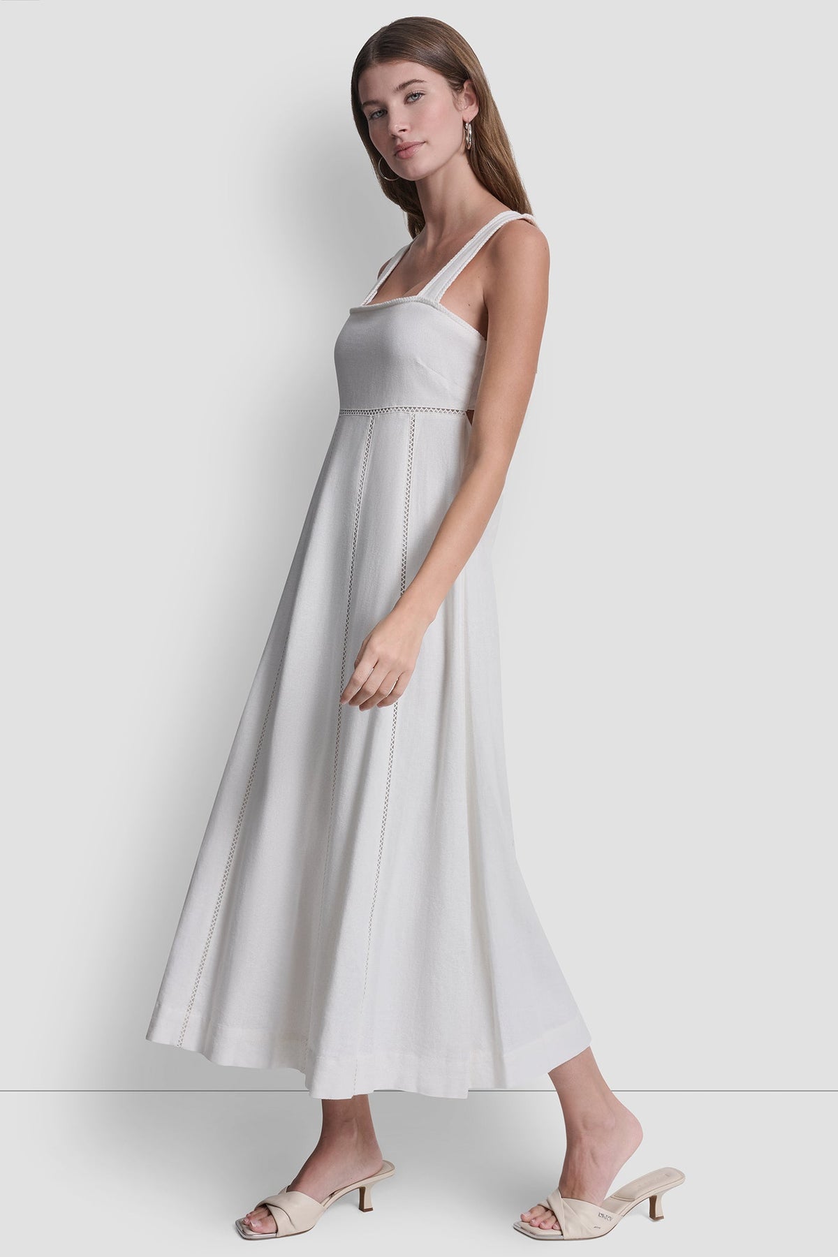 DKNY SEAMED TANK DRESS WITH TIE BACK