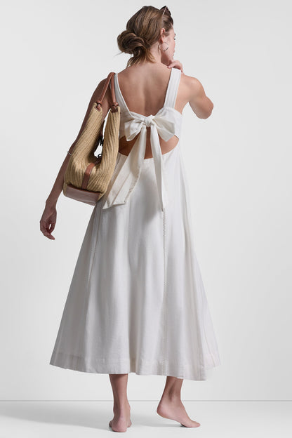 DKNY SEAMED TANK DRESS WITH TIE BACK