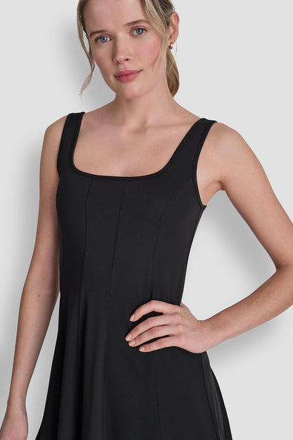 DKNY BALANCE COMPRESSION DRESS WITH BUILT-IN SHORTS