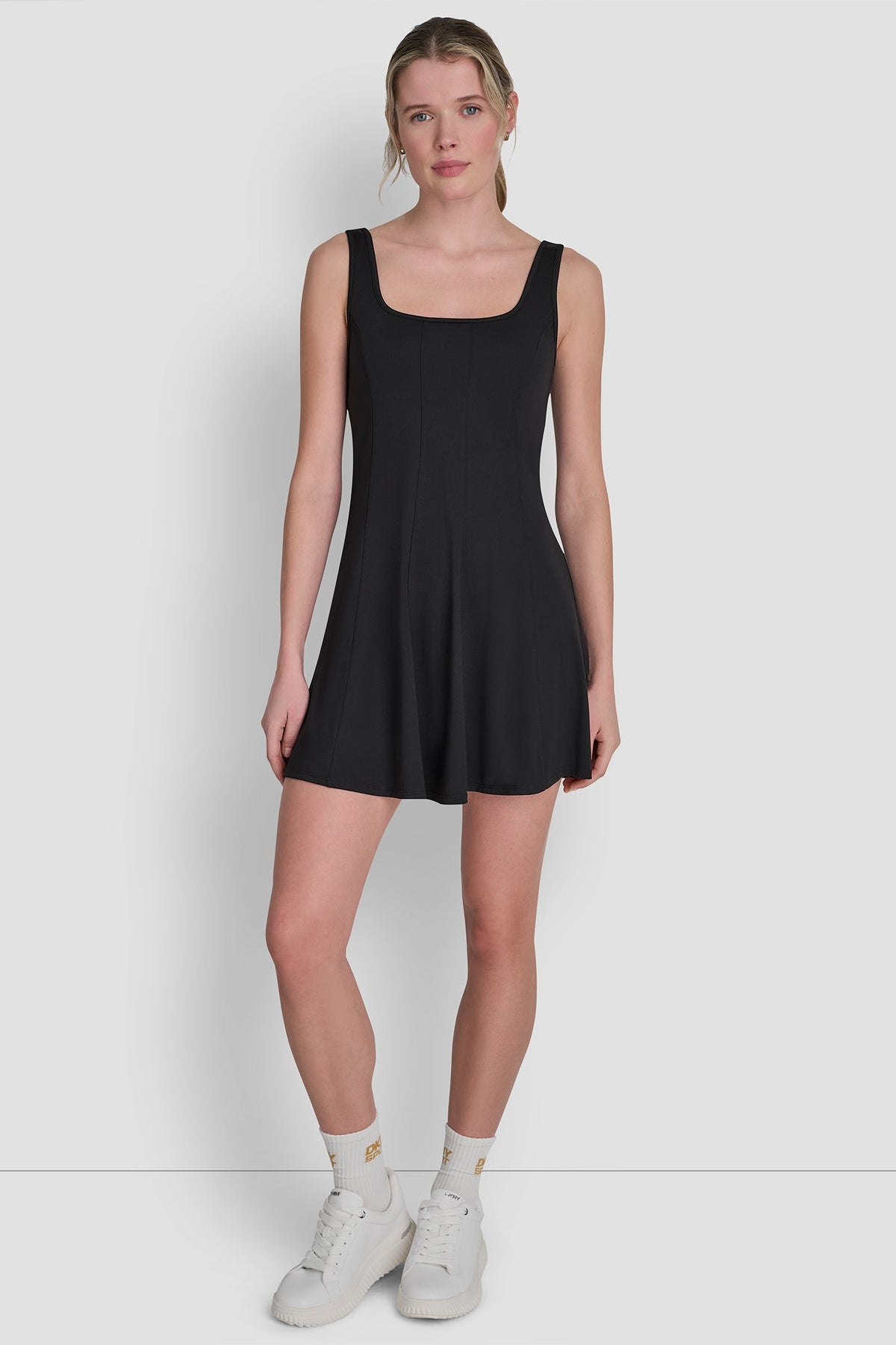 DKNY BALANCE COMPRESSION DRESS WITH BUILT-IN SHORTS