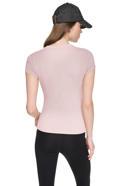 DKNY CRYSTAL METALLIC LOGO BABY TEE