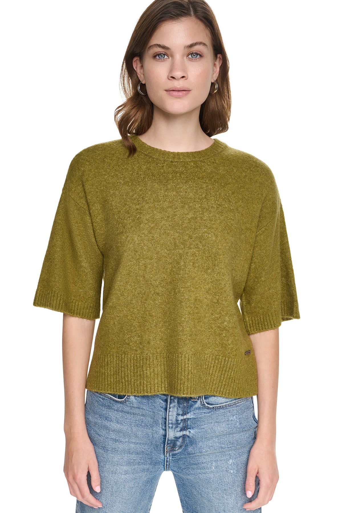 DKNY RUGBY SHORT SLEEVE SWEATER