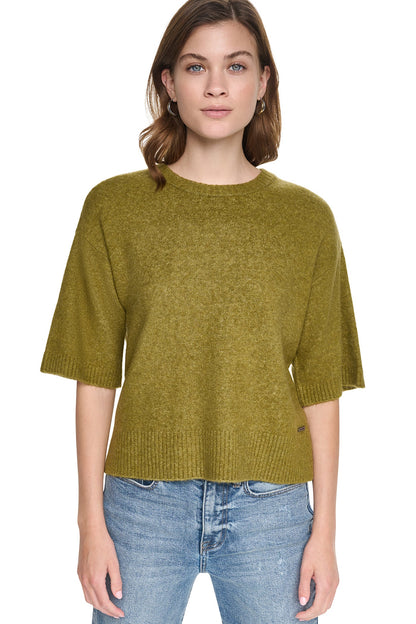 DKNY RUGBY SHORT SLEEVE SWEATER