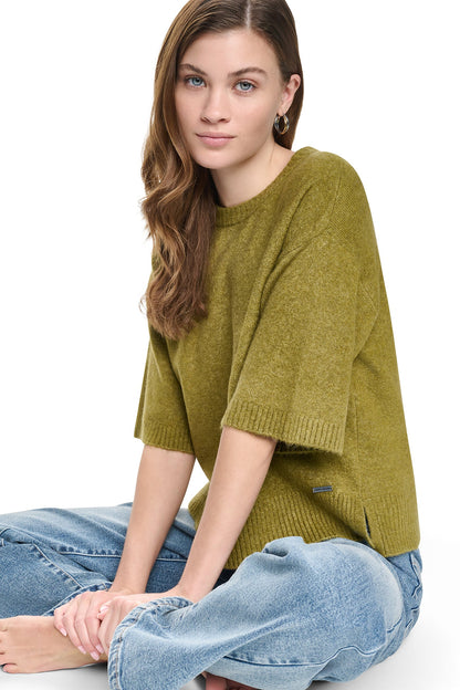 DKNY RUGBY SHORT SLEEVE SWEATER