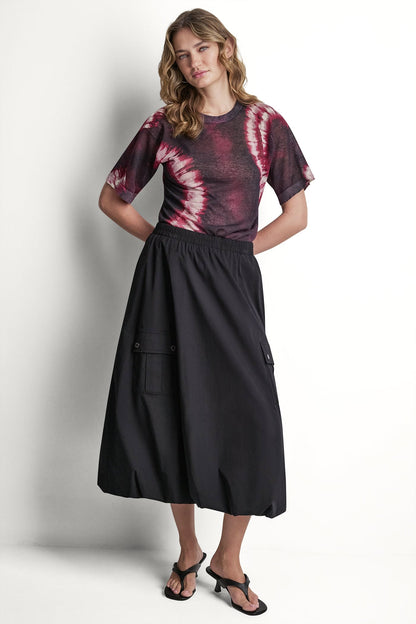 DKNY CARGO POCKET BUBBLE MIDI SKIRT