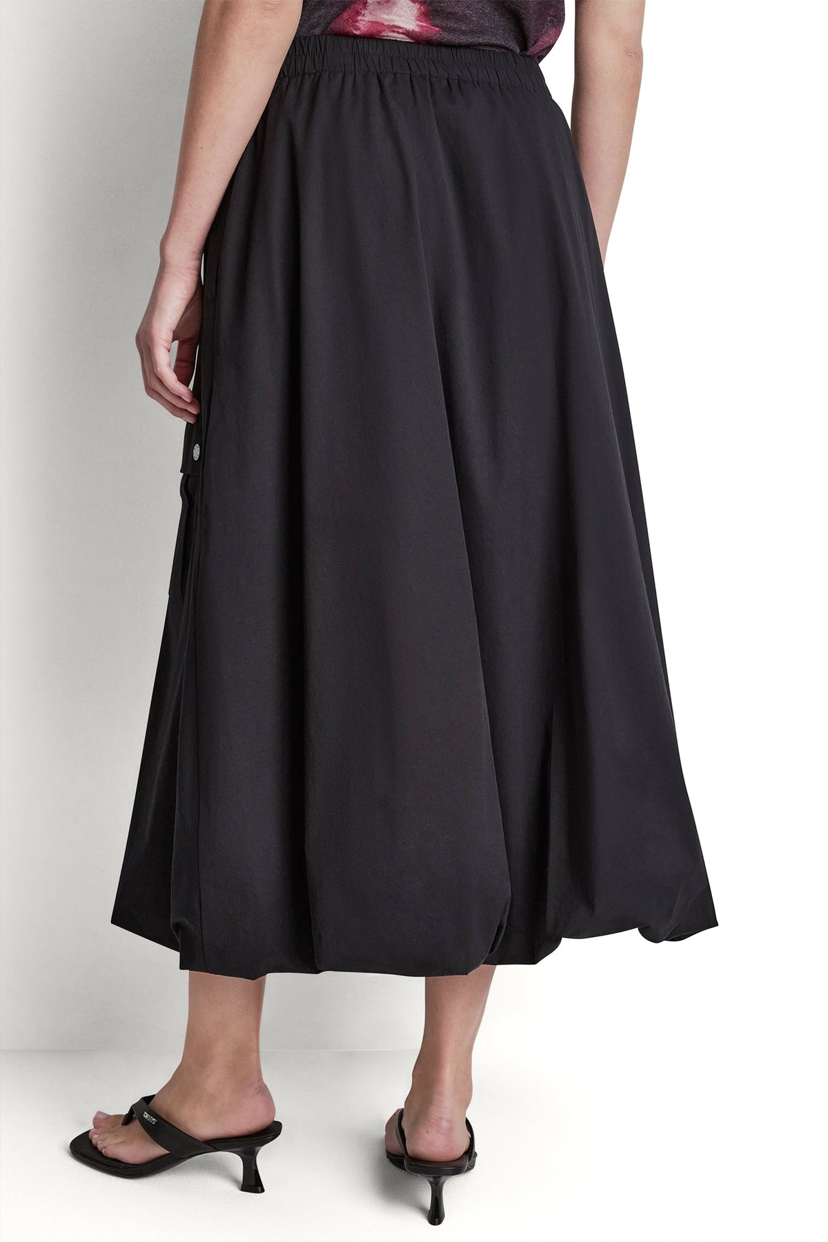 DKNY CARGO POCKET BUBBLE MIDI SKIRT