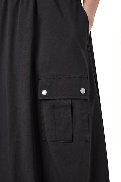 DKNY CARGO POCKET BUBBLE MIDI SKIRT