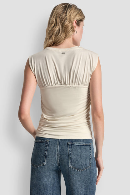 DKNY RUCHED BODICE SLEEVLESS TOP