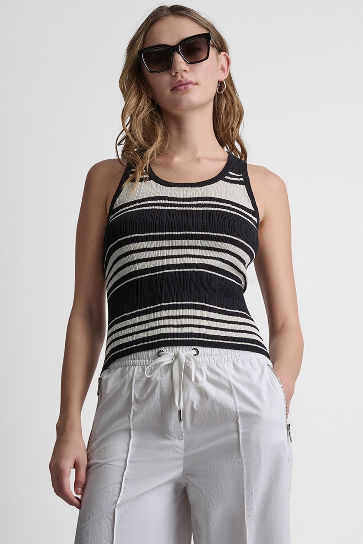 DKNY STRIPED KNIT TANK