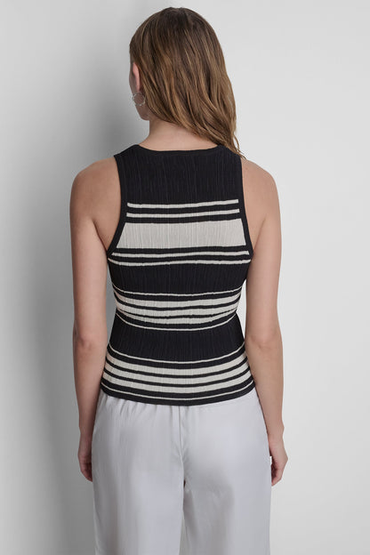 DKNY STRIPED KNIT TANK