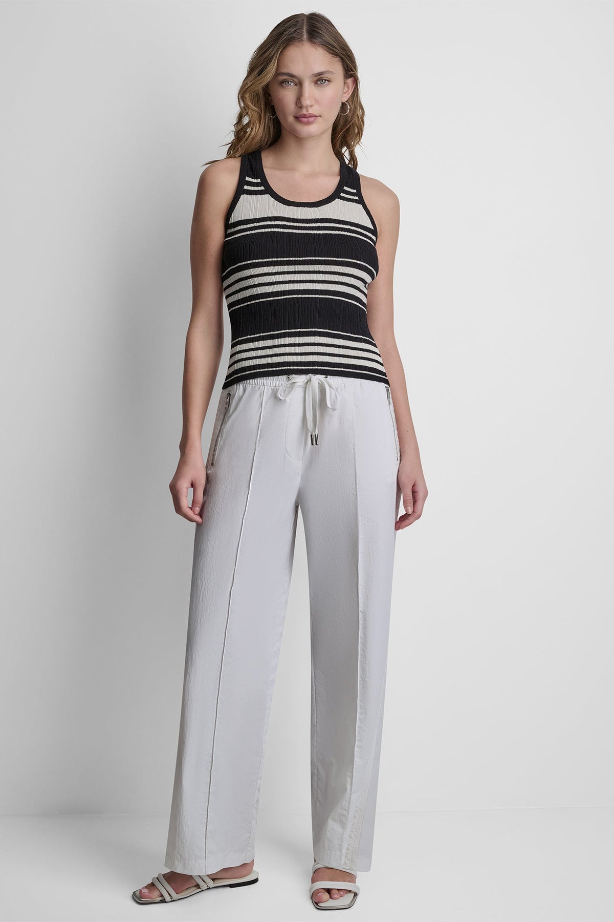 DKNY STRIPED KNIT TANK