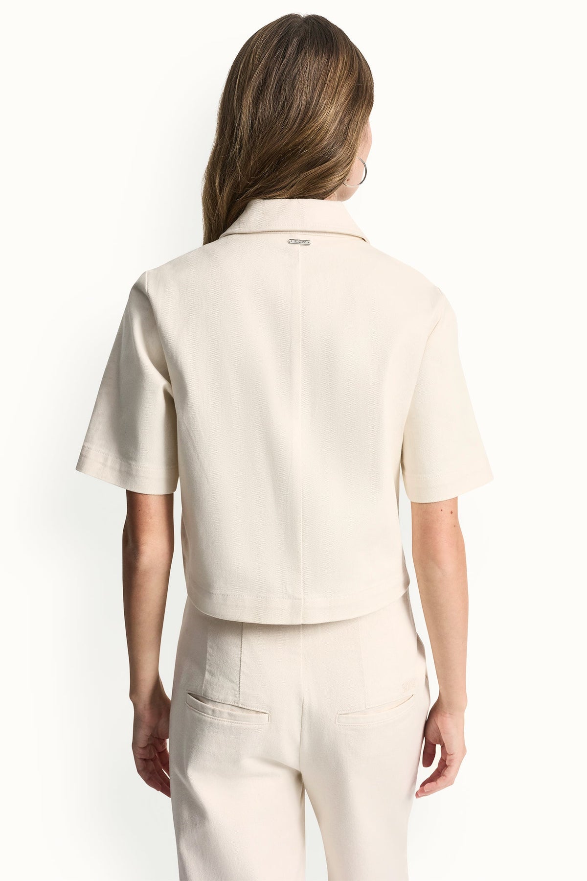 DKNY TEXTURE TWILL BUTTON-FRONT SHIRT