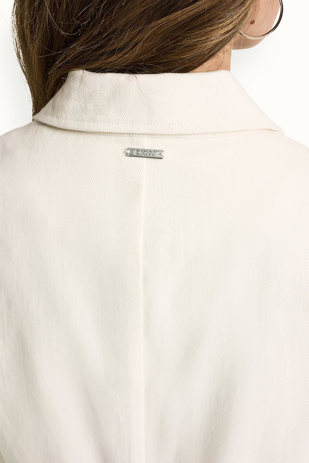 DKNY TEXTURE TWILL BUTTON-FRONT SHIRT