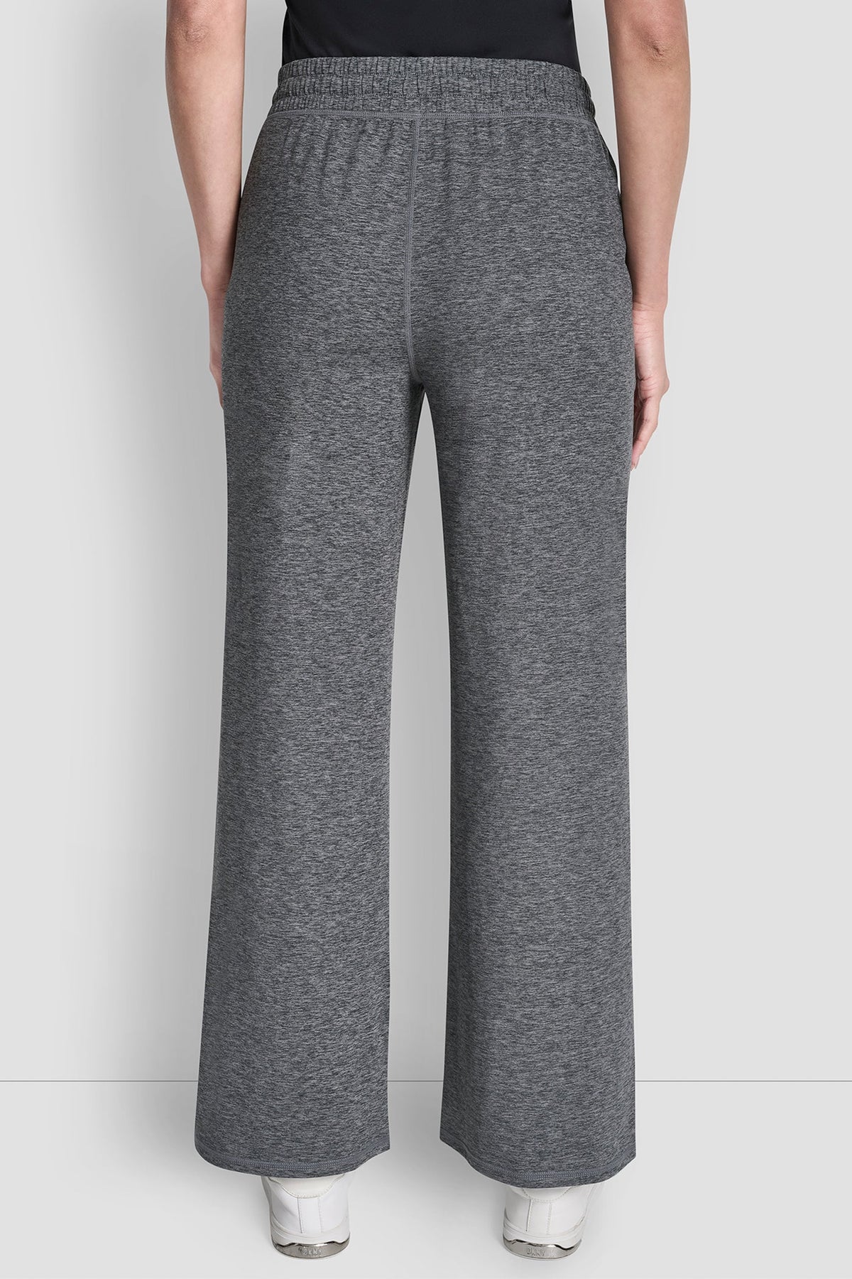 DKNY MID-RISE SPACEDYE WIDE-LEG PANT