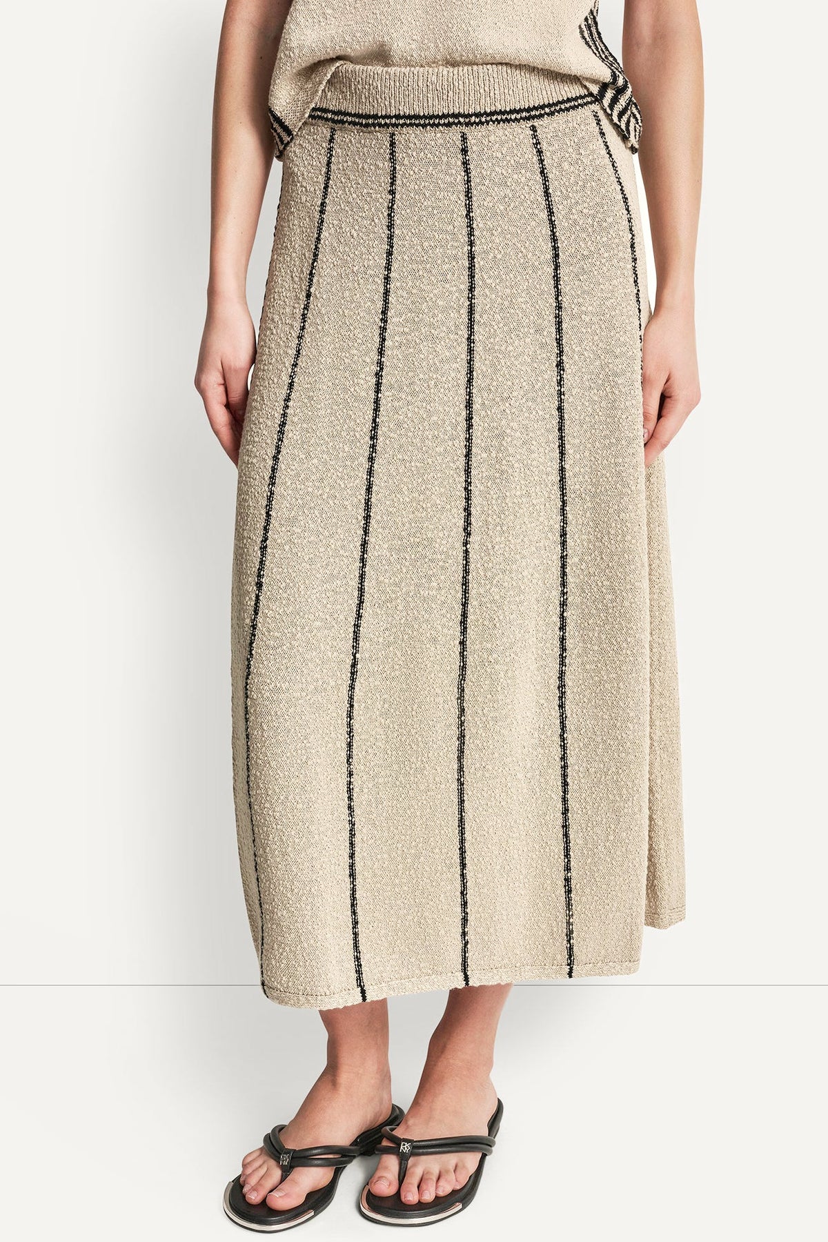 DKNY PULL-ON MAXI SKIRT WITH STRIPE DETAIL