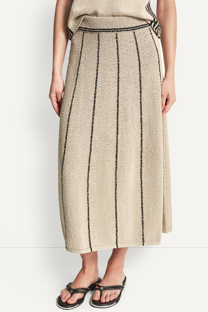 DKNY PULL-ON MAXI SKIRT WITH STRIPE DETAIL