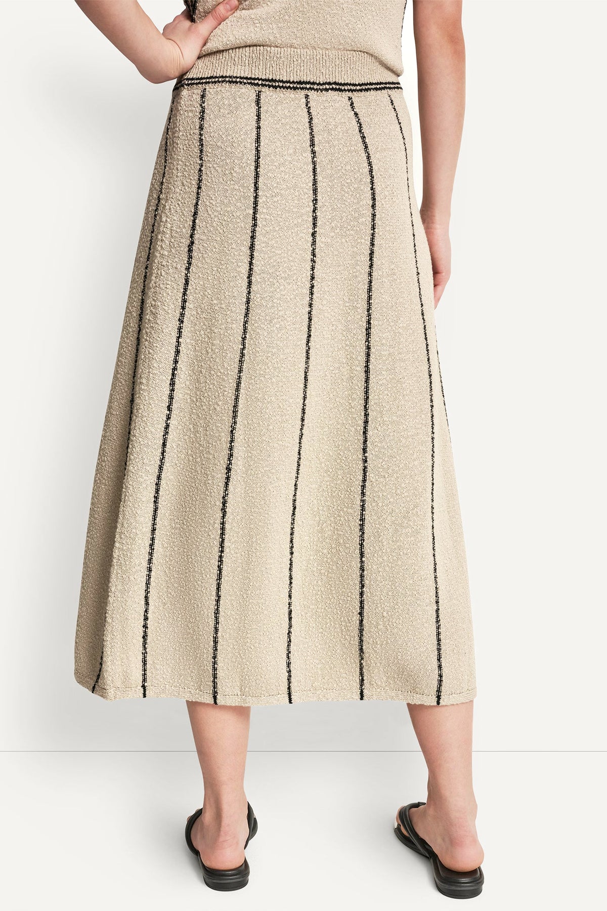 DKNY PULL-ON MAXI SKIRT WITH STRIPE DETAIL