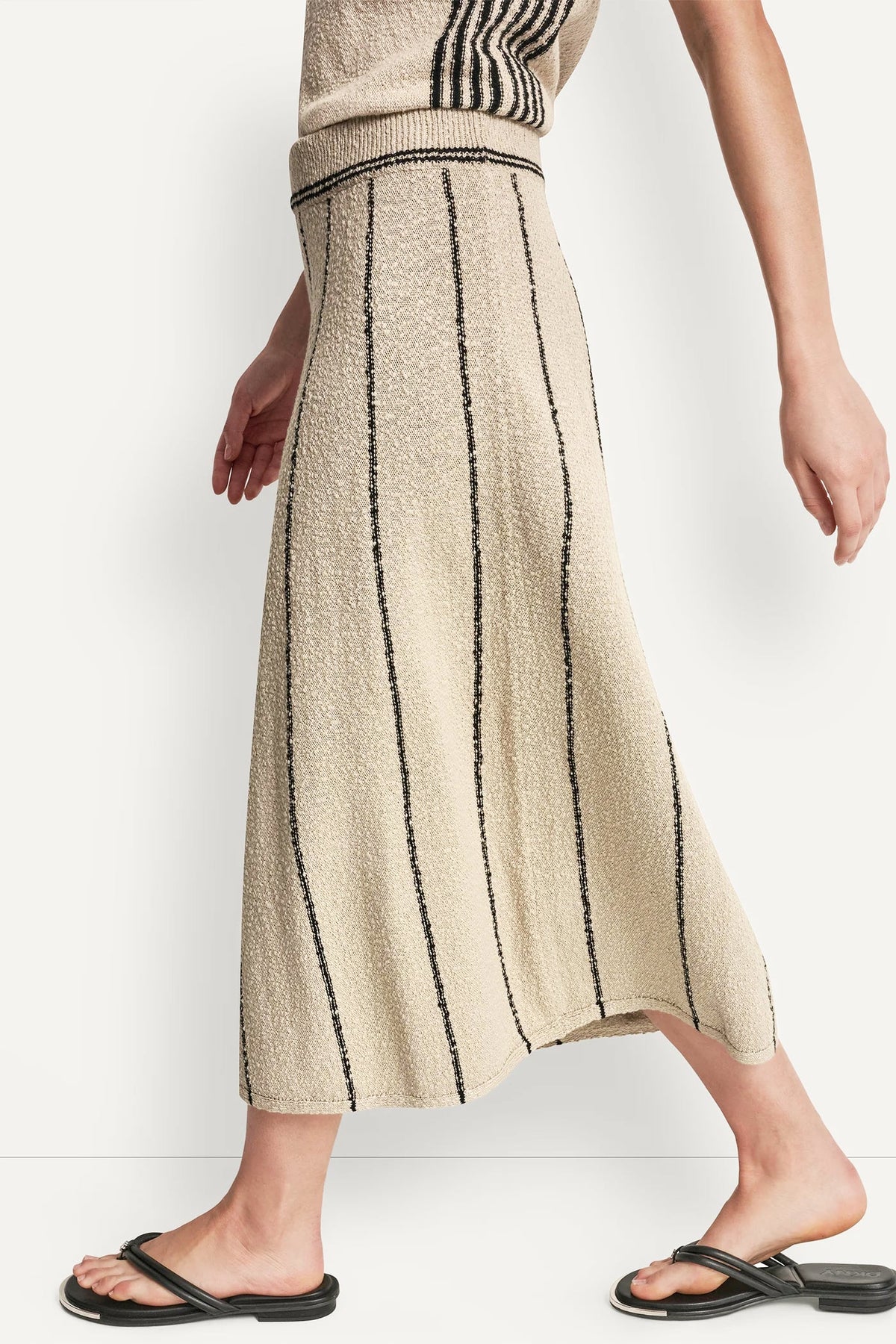 DKNY PULL-ON MAXI SKIRT WITH STRIPE DETAIL