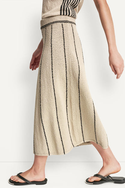 DKNY PULL-ON MAXI SKIRT WITH STRIPE DETAIL