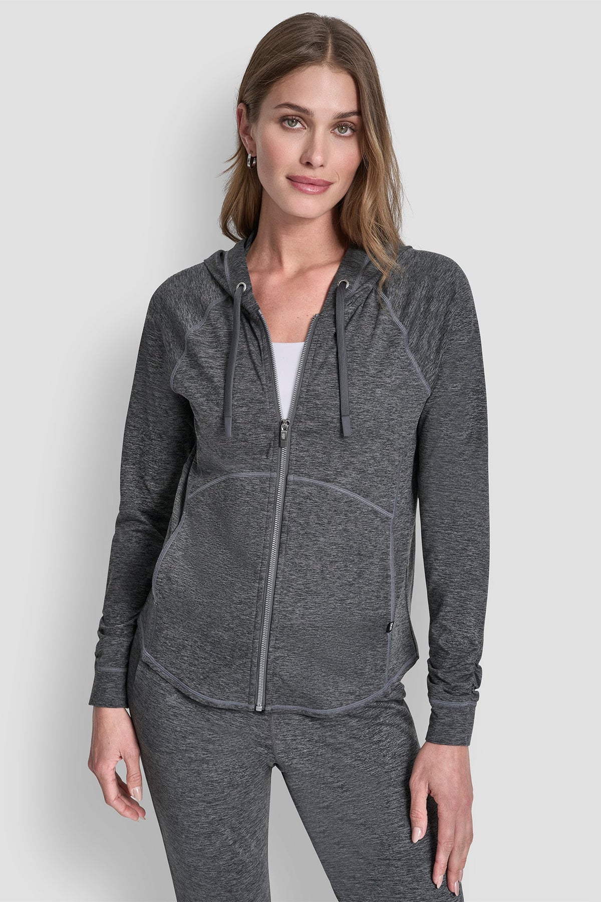 DKNY SPACEDYE FULL ZIP HOODIE