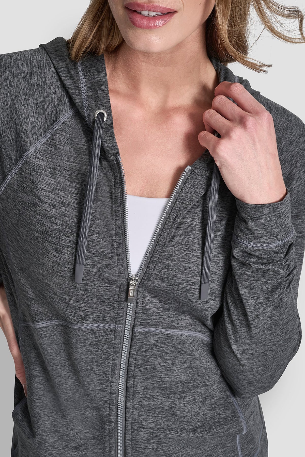 DKNY SPACEDYE FULL ZIP HOODIE