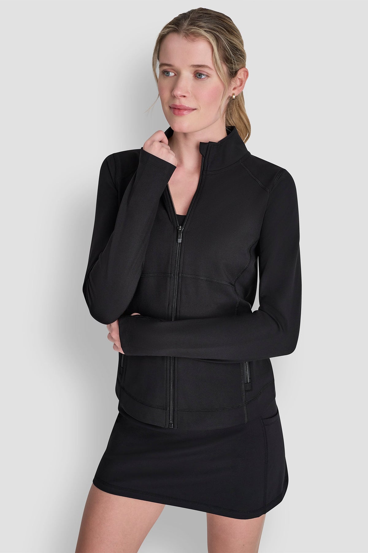 DKNY FUNNEL NECK FULL ZIP JACKET