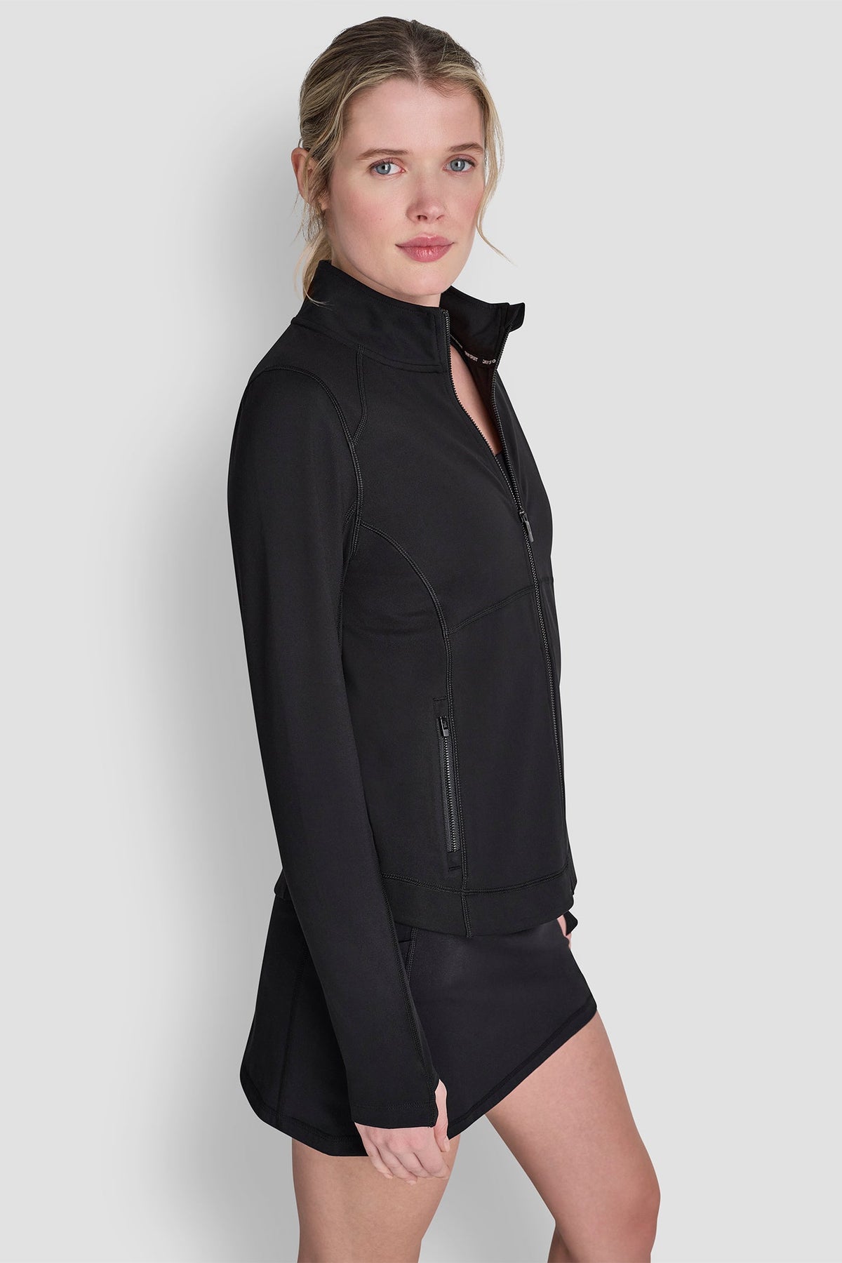 DKNY FUNNEL NECK FULL ZIP JACKET