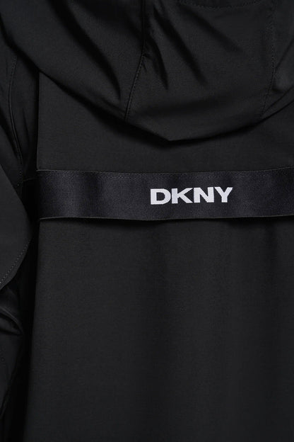DKNY LOGO HOODED SHORT JACKET