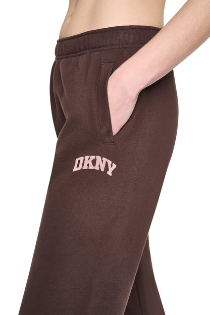 DKNY PUFF VARSITY LOGO MID-RISE JOGGER